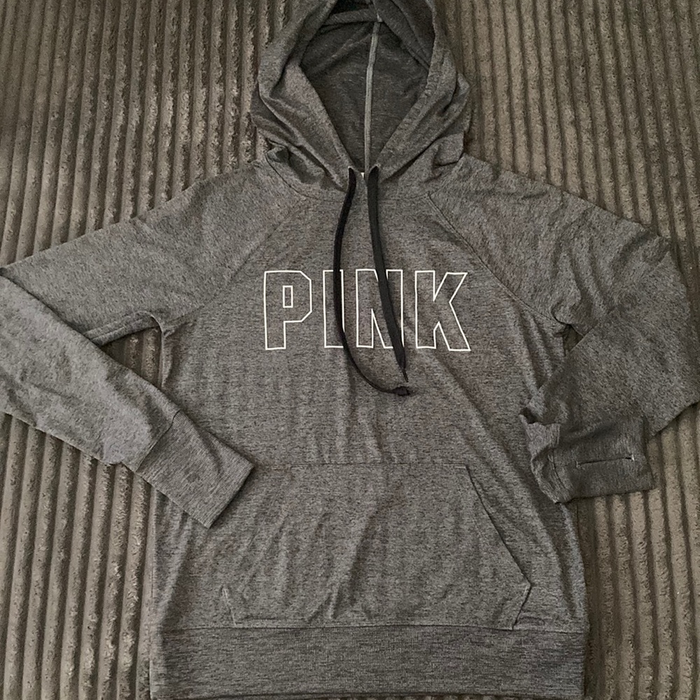 Victoria Secret Pink Active Hooded Long Sleeve Top Hoodie Size XS Thumb Holsters